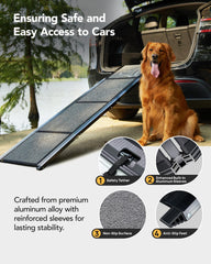 PetThem dog ramp aluminum construction provides sturdy support