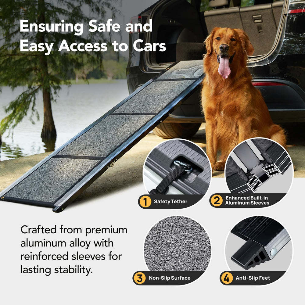 PetThem dog ramp folded for compact storage in car or home.