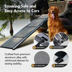 PetThem dog ramp folded for compact storage in car or home.