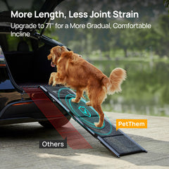PetThem dog ramp with non-slip surface provides secure footing in any weather.