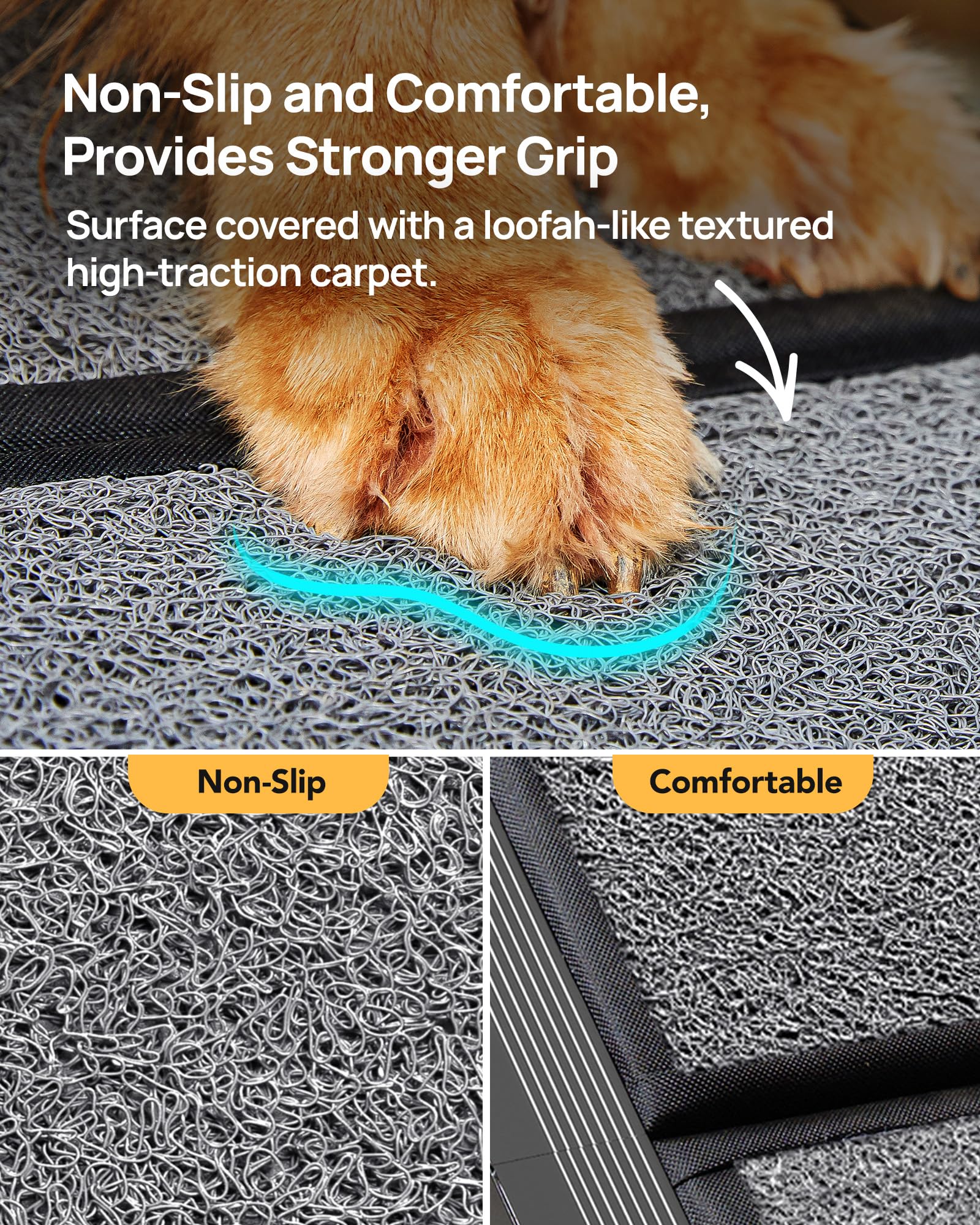 PetThem dog ramp non-slip rug surface for secure footing