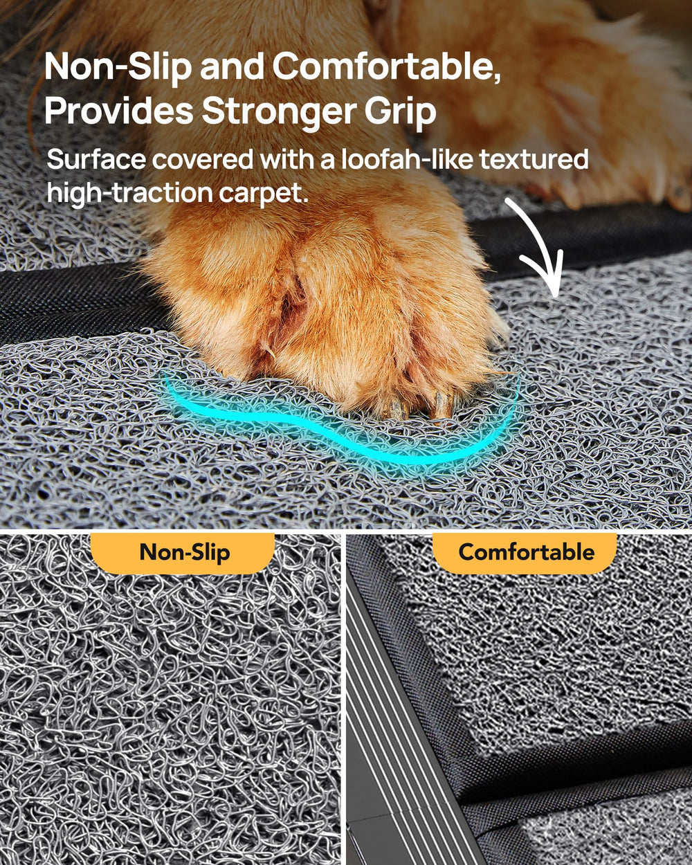 PetThem dog ramp non-slip rug surface for secure footing