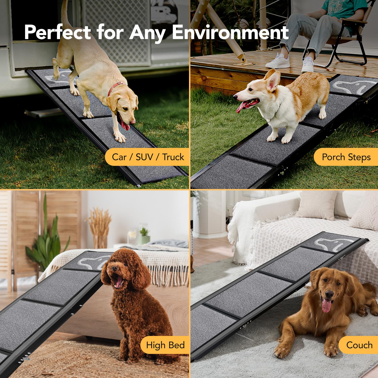 PetThem dog ramp ideal for SUVs and trucks to help dogs enter safely.