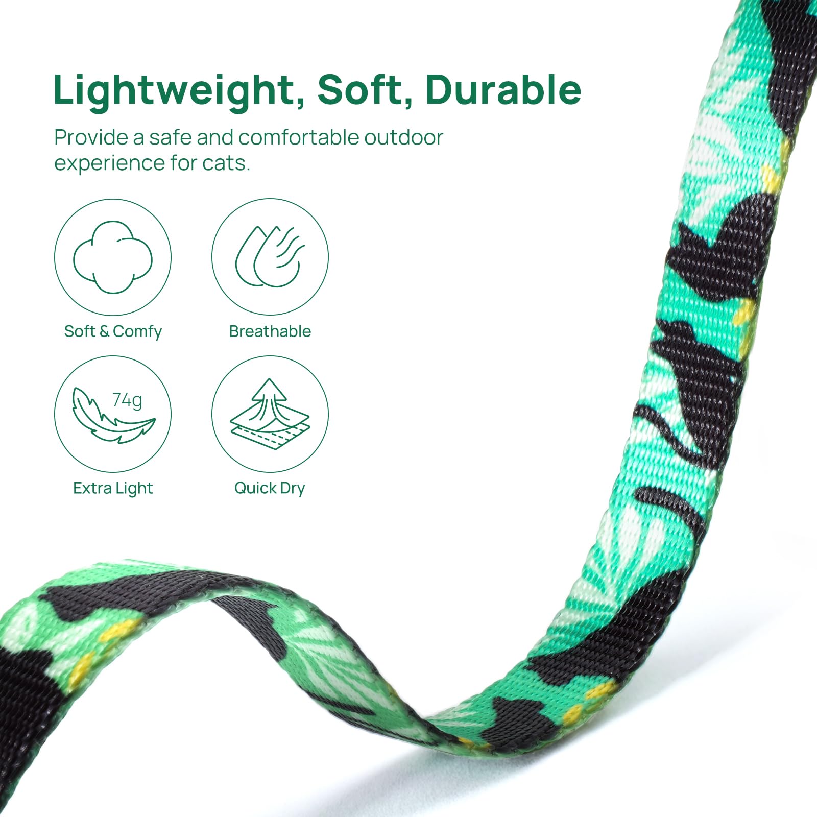 PetThem easy-on/off buckle harness makes wearing quick and stress-free.