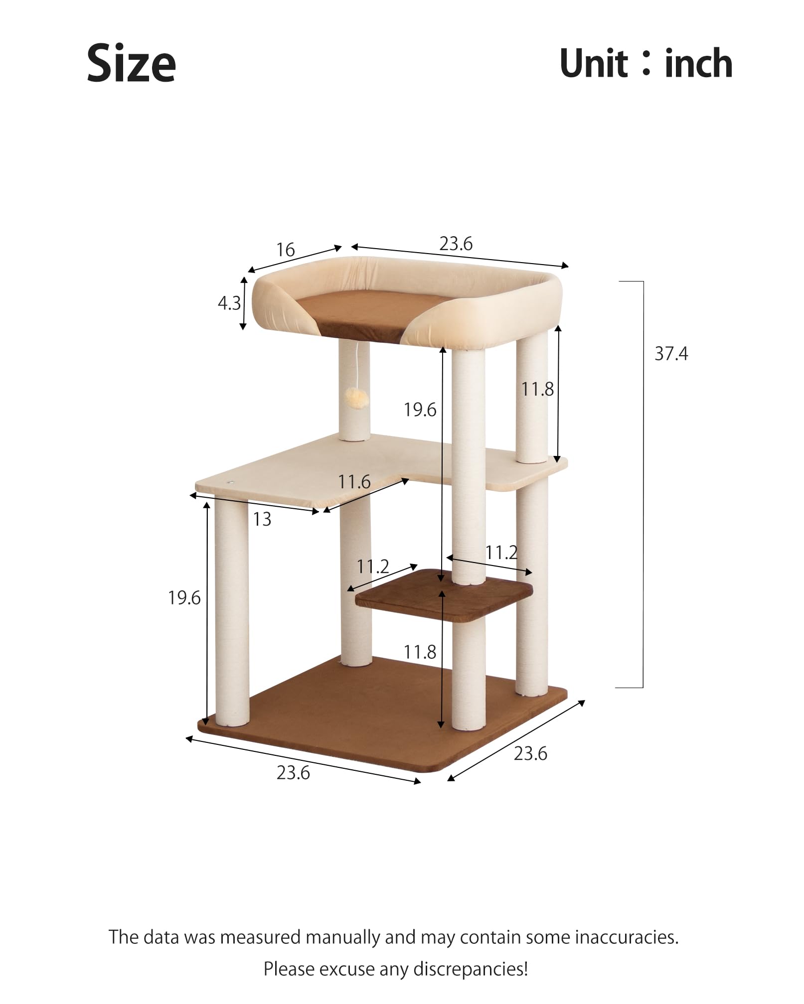 PETTIFUL cat tree cream color finish blends with interiors