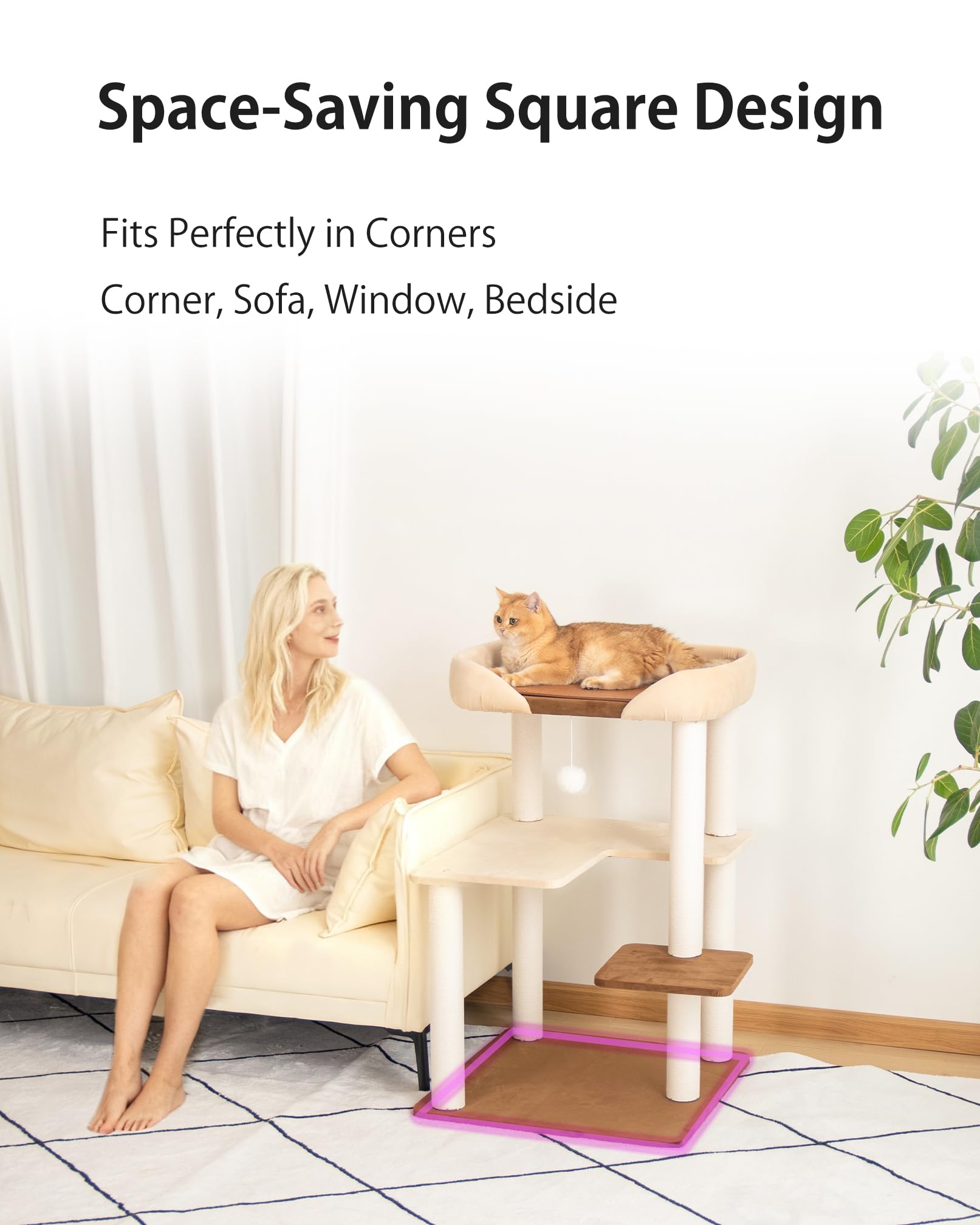 PETTIFUL cat tree modern design complements home decor