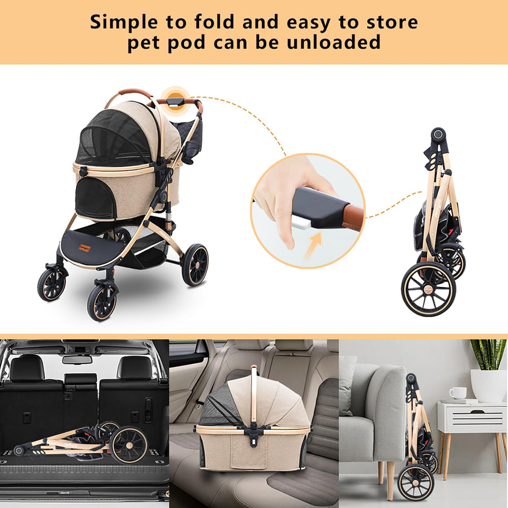 Pettingzoo dual-damping springs cushion bumps for a smoother ride.