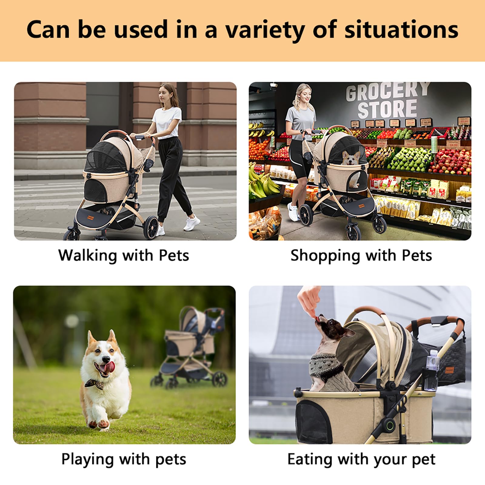 Pettingzoo spacious pet compartment fits two small pets securely.