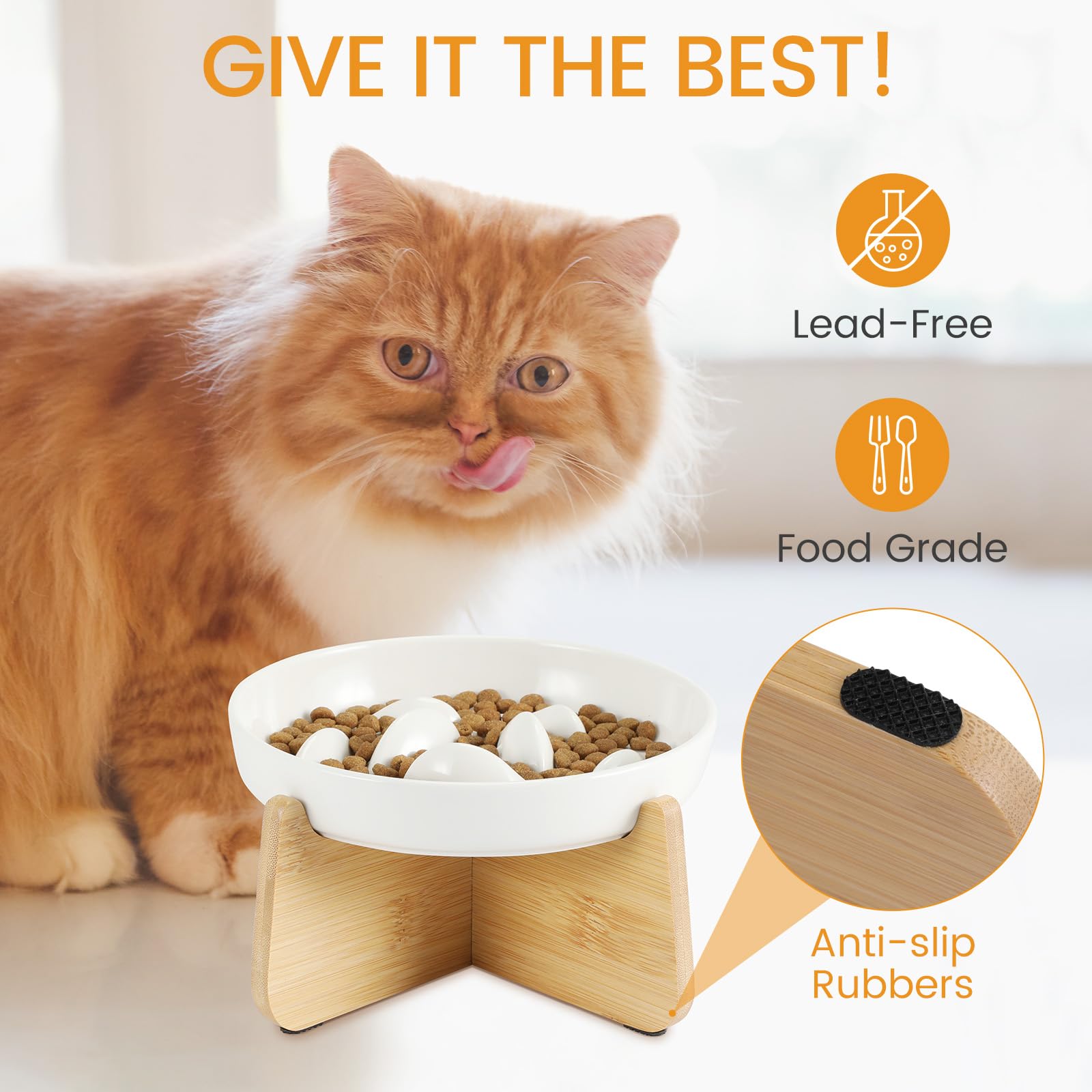 PETTOM ceramic material is food-grade and microwave-safe for easy prep.