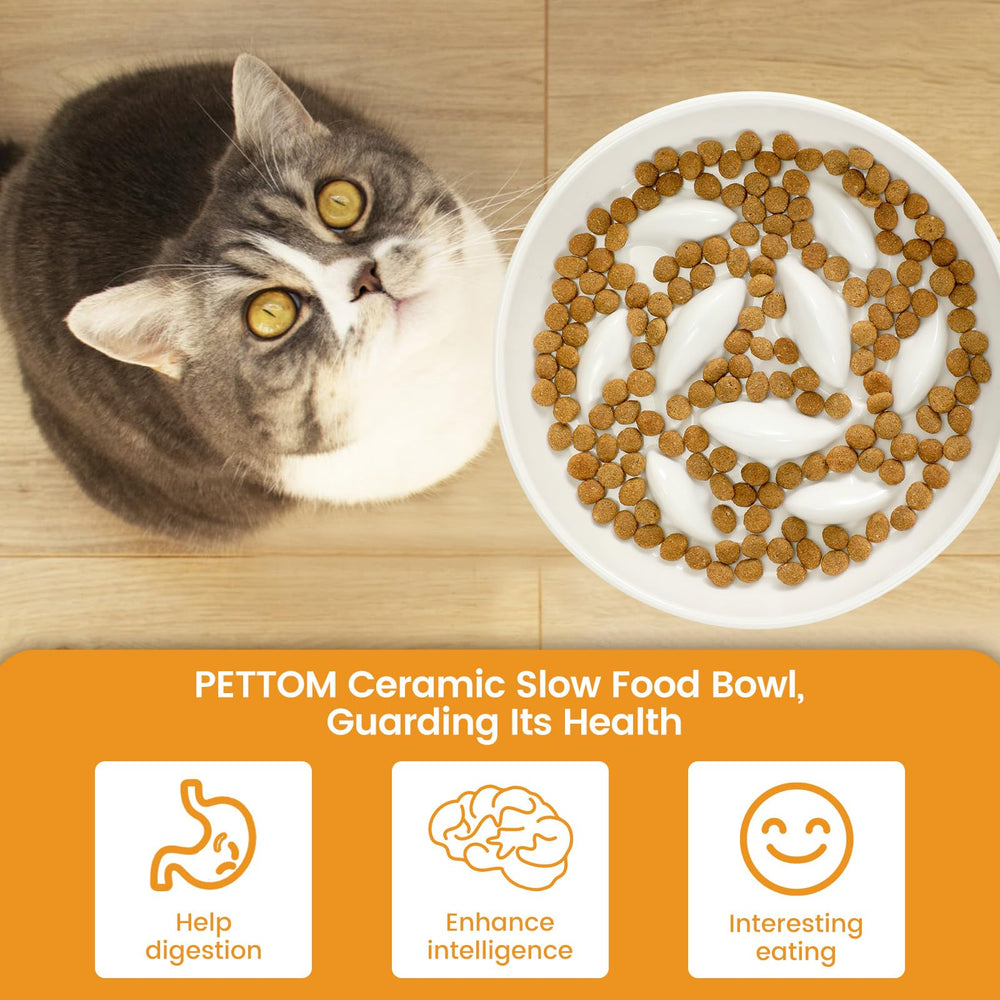 PETTOM slow-feeder supports dry and wet food meals for versatility.
