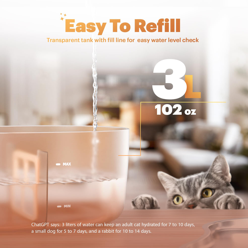 PetTop Pumpless Water Fountain sensor mode demonstrates automatic hydration ahead of pets
