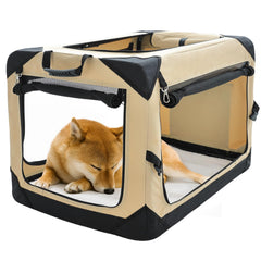 Pettycare 30-inch collapsible dog crate front view with sturdy frame for medium dogs