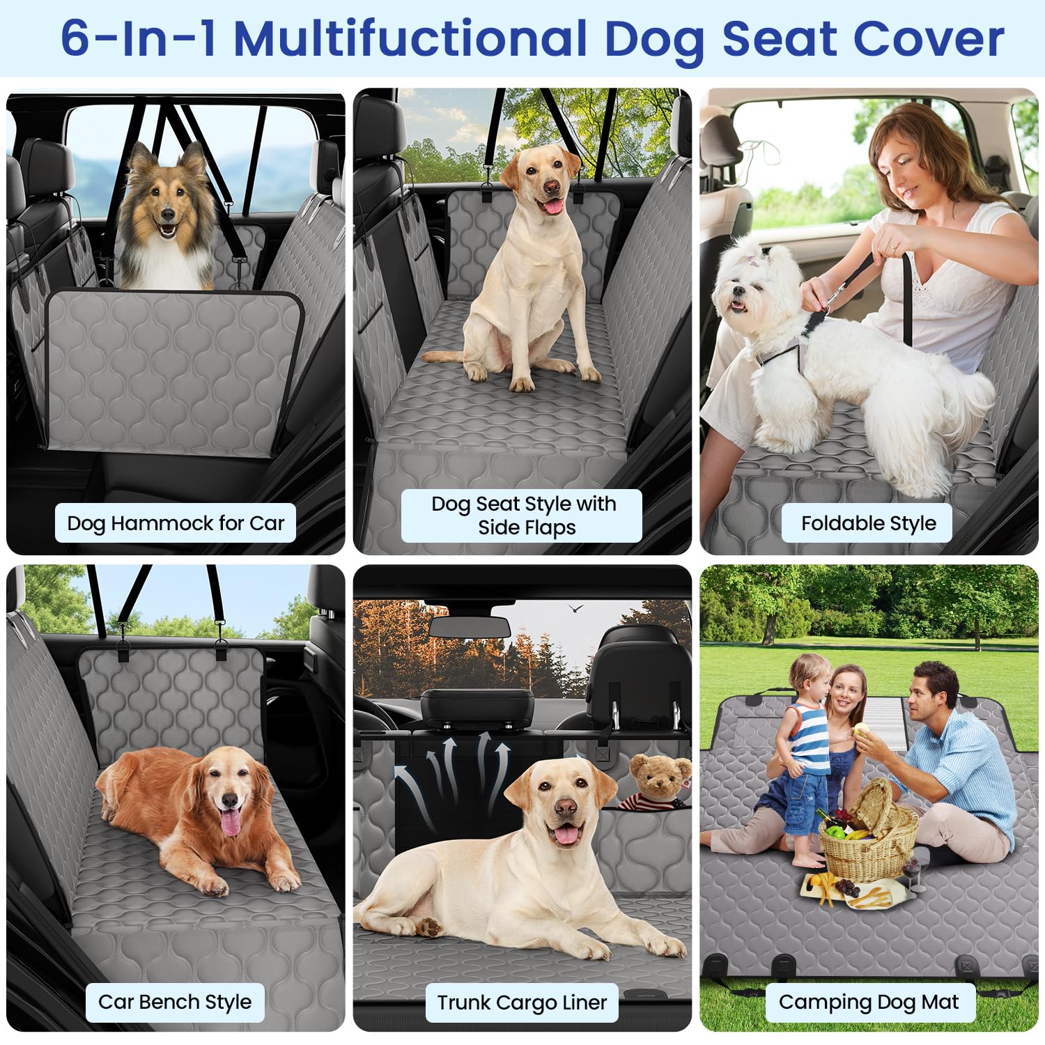 pettycare dog back seat cover easy-install with straps and buckles