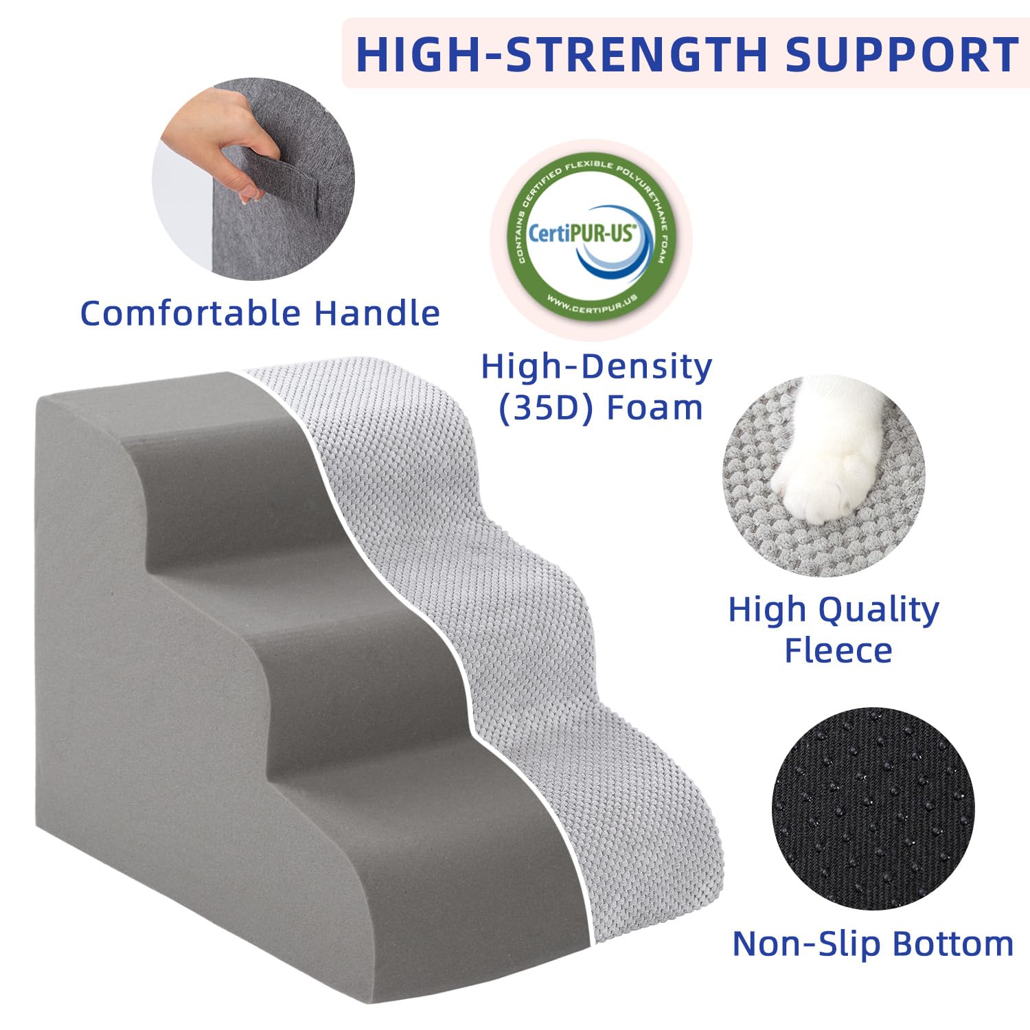 Pettycare dog stairs detachable sections illustrate height configurations