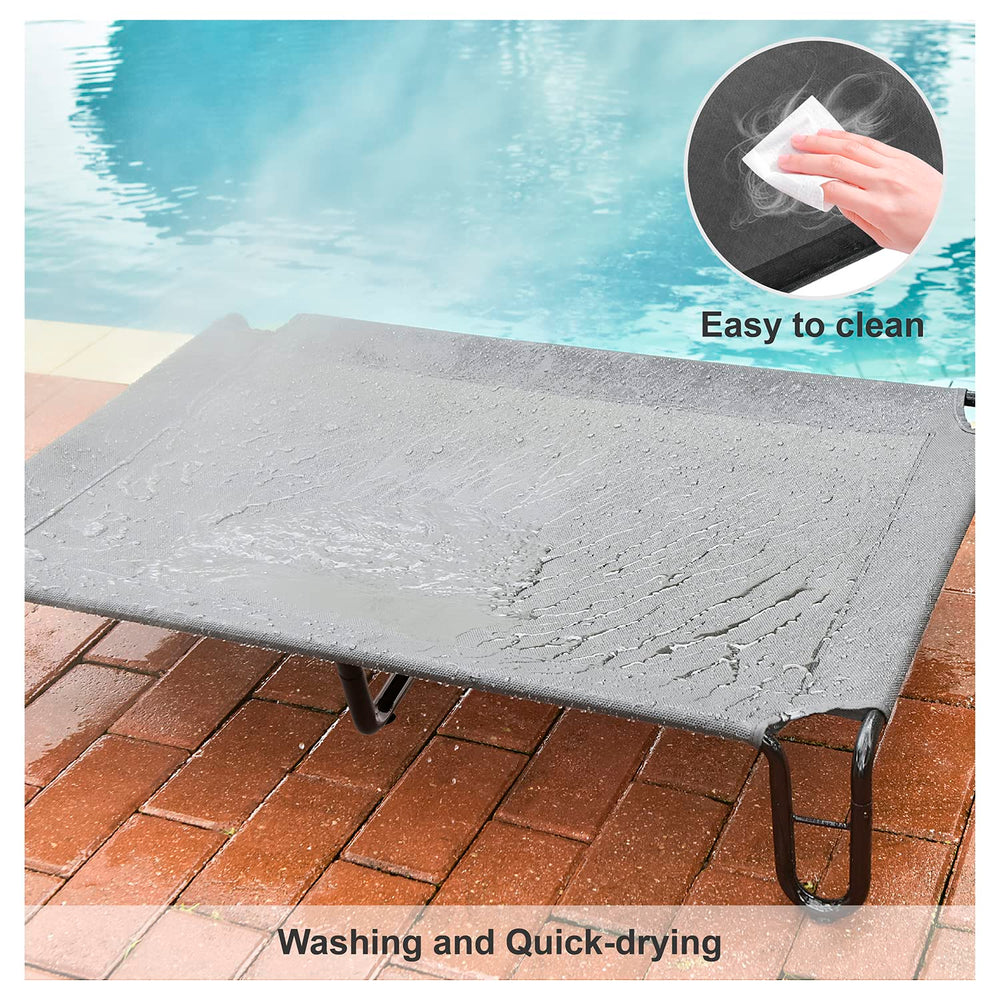 Pettycare elevated cot bed promotes airflow to help stay cool on hot days.