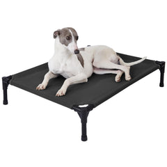 pettycare elevated dog bed assembly view demonstrates quick setup and stable frame.
