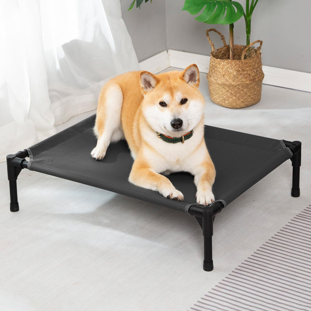Pettycare elevated dog bed detailed-assembly highlights tool-free plug-in setup
