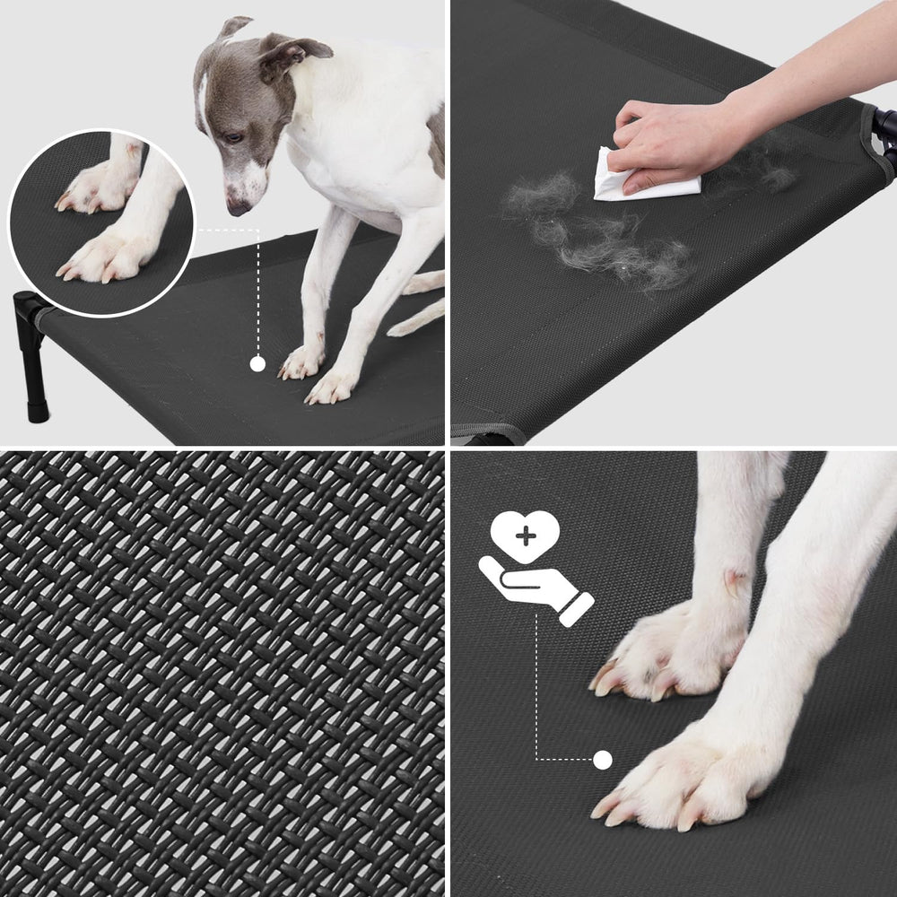 Pettycare elevated dog bed in outdoor use demonstrates waterproof and portable design