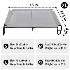 Pettycare elevated bed with Teslin mesh provides breathable cooling airflow.