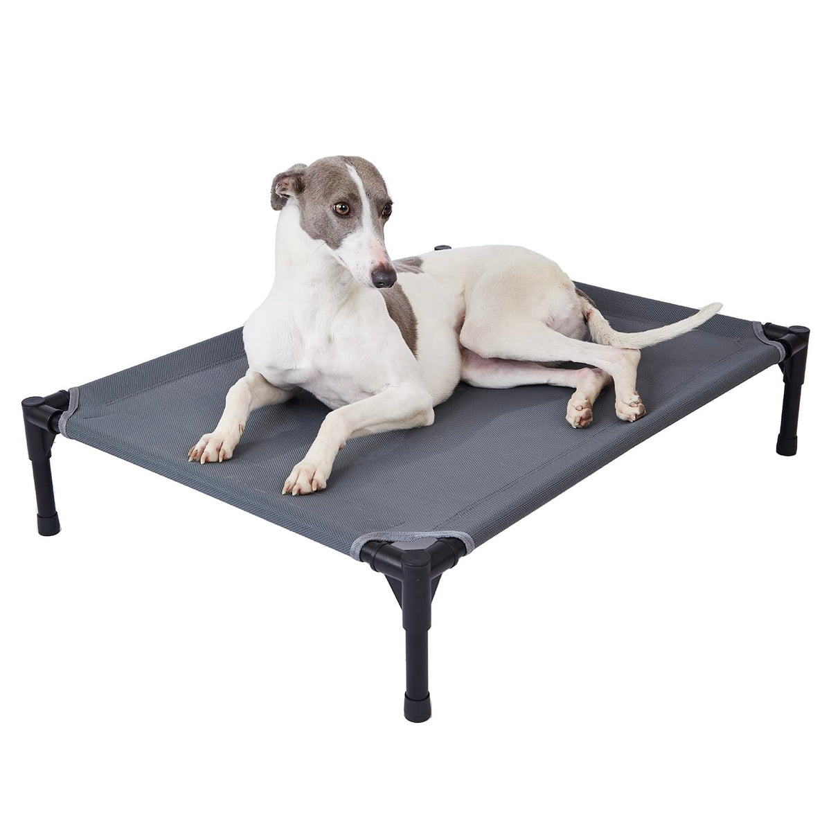 Pettycare elevated outdoor dog bed 32x25 with cooling airflow for summer comfort.