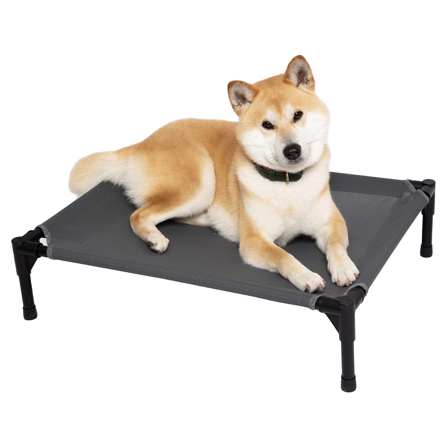 Pettycare elevated outdoor dog bed front view highlights cooling airflow for hot days