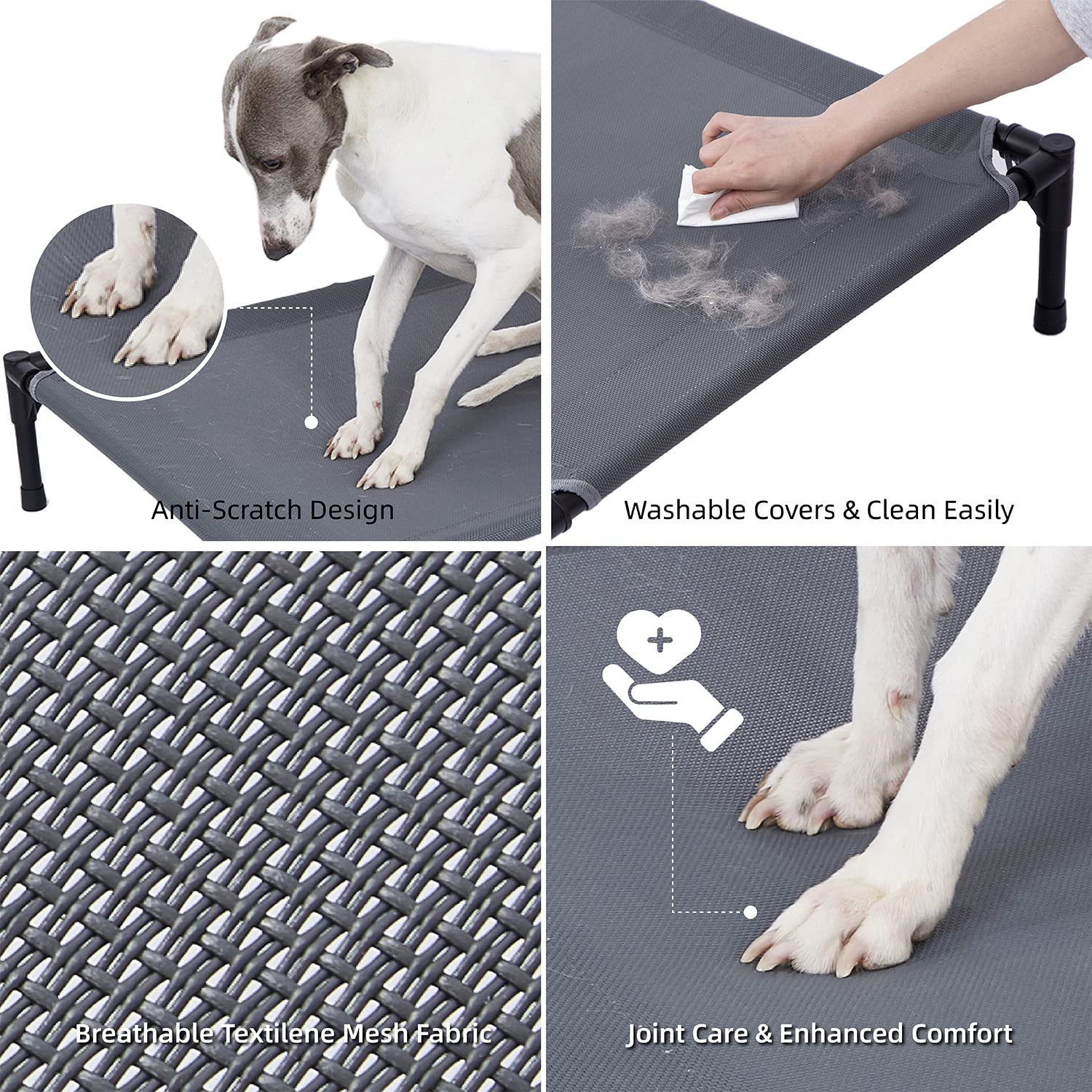 Pettycare lightweight metal frame supports up to 150 pounds for most breeds.