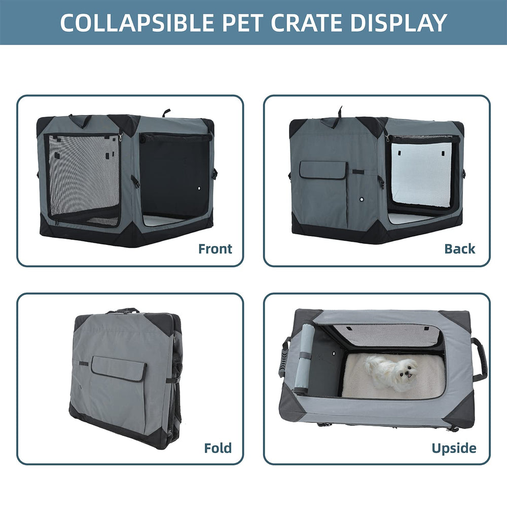 Pettycare portable dog crate featuring carrying handle for on-the-go trips