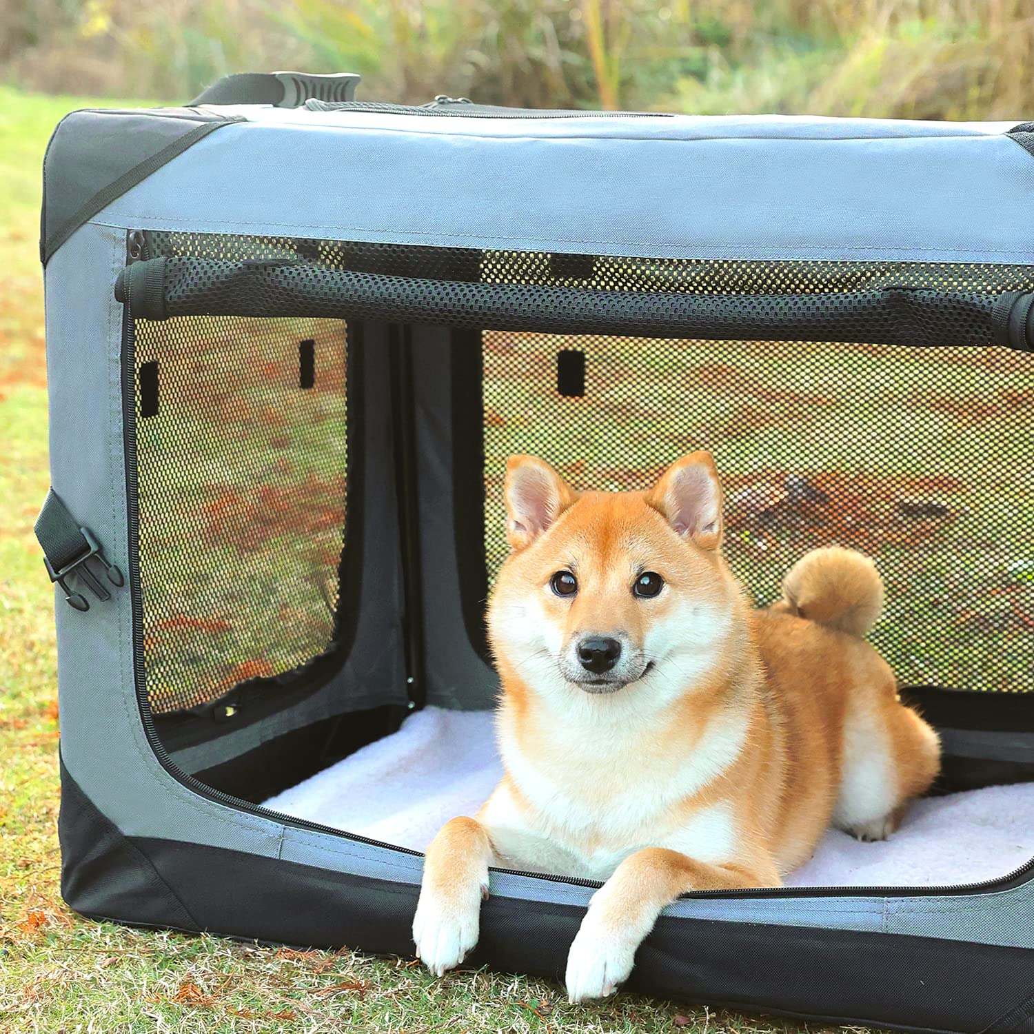 Pettycare removable washable cover and bed inside the crate for easy cleaning