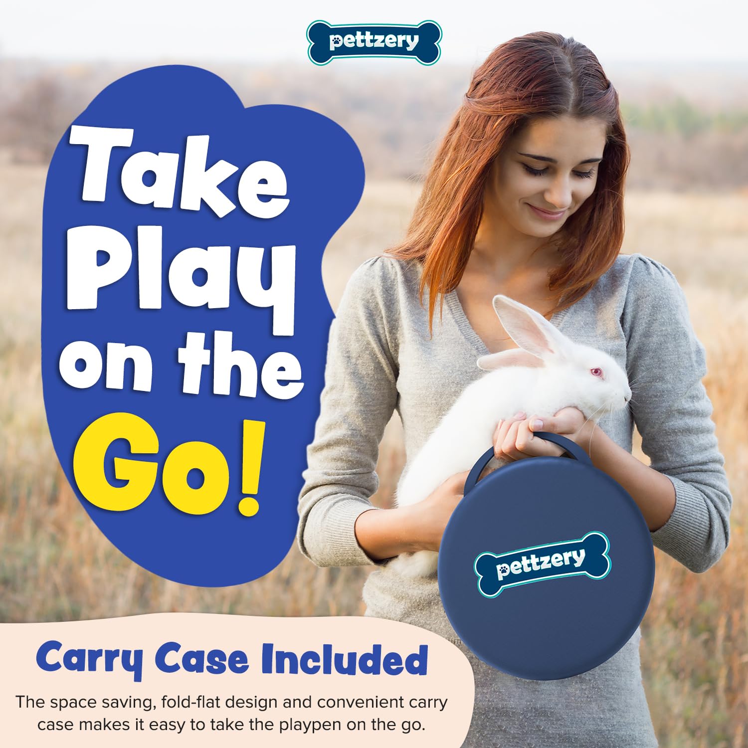 Pettzery playpen 47x23 spacious area supports active play for multiple small pets.