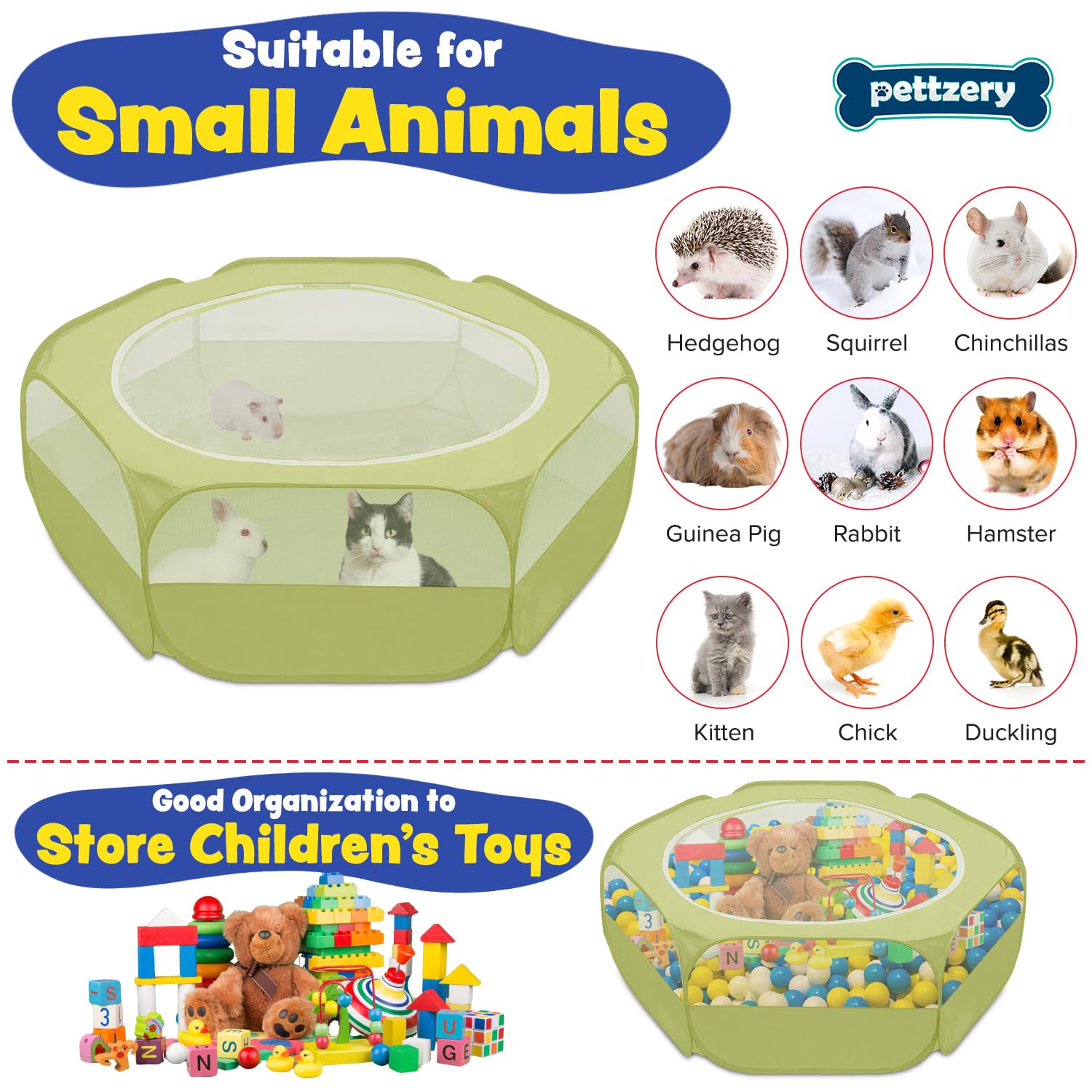 Pettzery playpen breathable mesh sides provide visibility and airflow