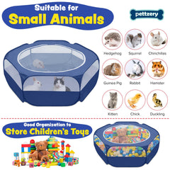 Pettzery small animal playpen pop-up-setup unfolds in seconds for quick setup.