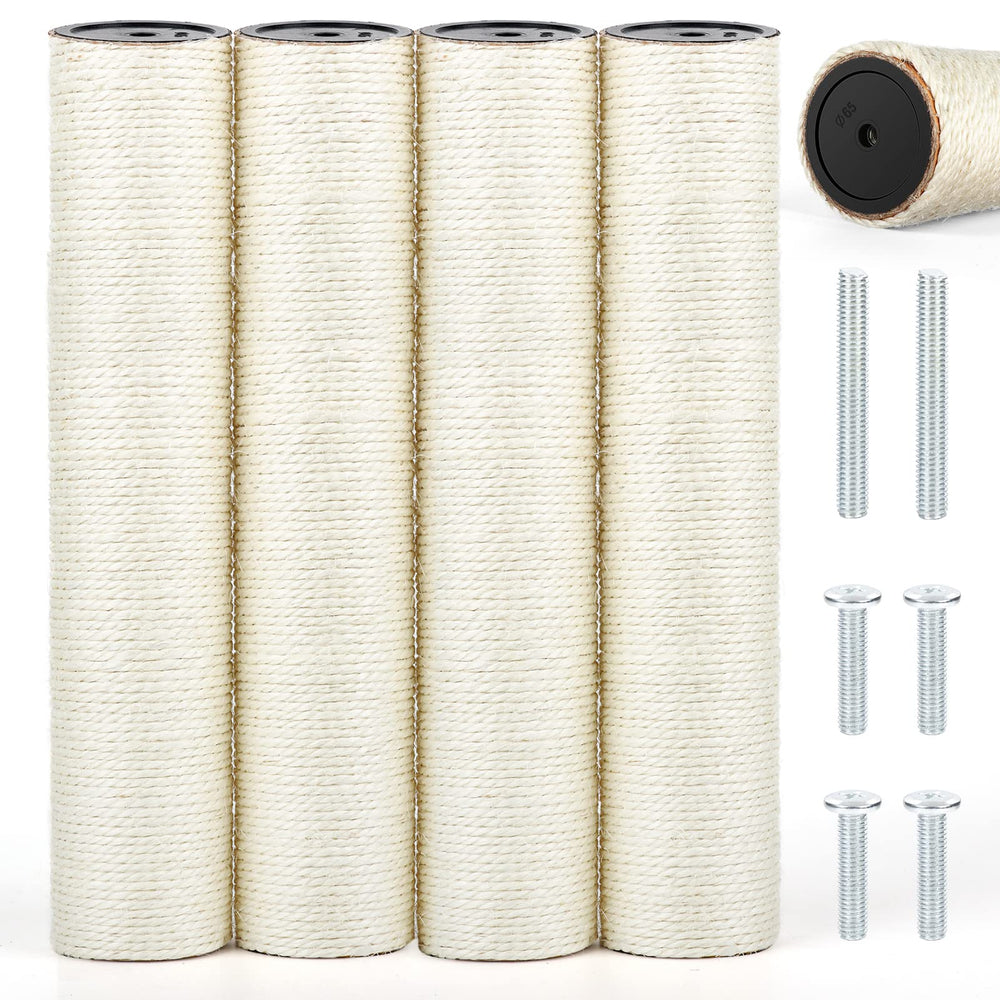 PETUOL sisal pole 15.7 inch for cat trees reduces furniture scratches during play.