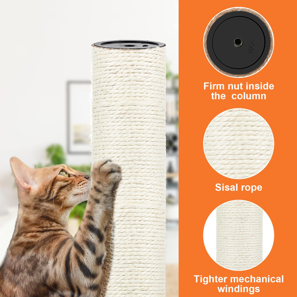 PETUOL sisal rope scratcher provides satisfying texture for daily claws use.