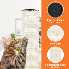 PETUOL sisal rope scratcher provides satisfying texture for daily claws use.