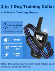 PETURE automatic bark collar shows hands-free auto-response to barking