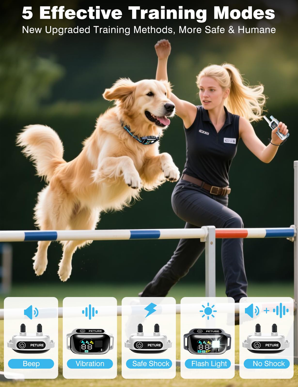 PETURE bark collar remote offers long-range training for outdoor spaces