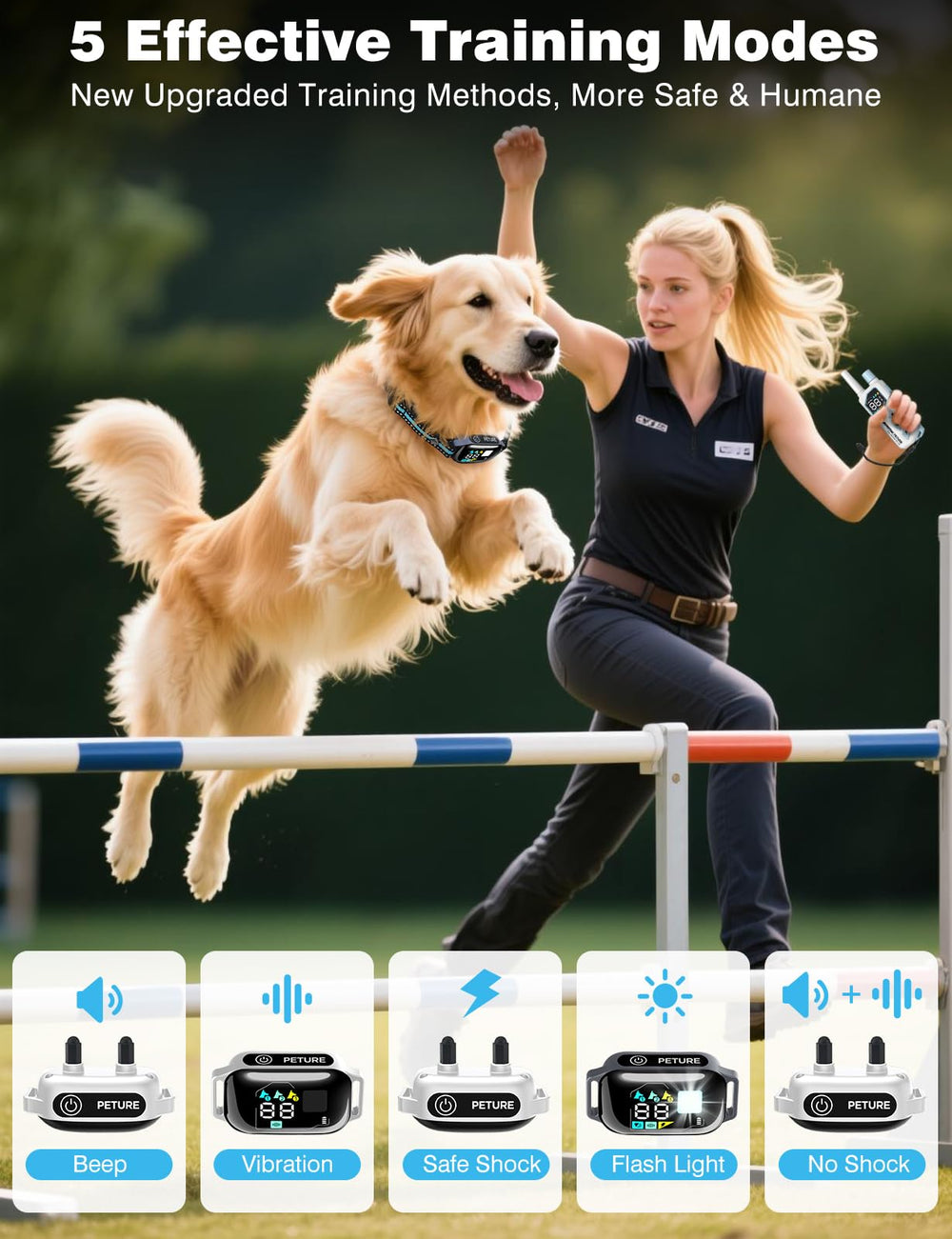 PETURE bark collar remote offers long-range training for outdoor spaces