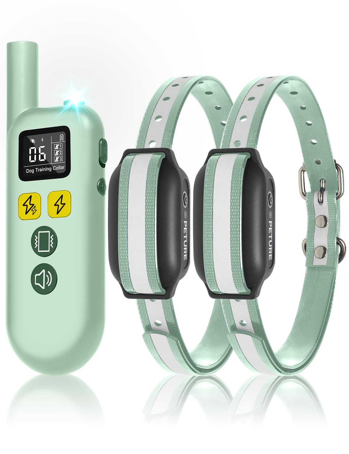 PETURE Dog Shock Collar remote control in action for training outdoors.