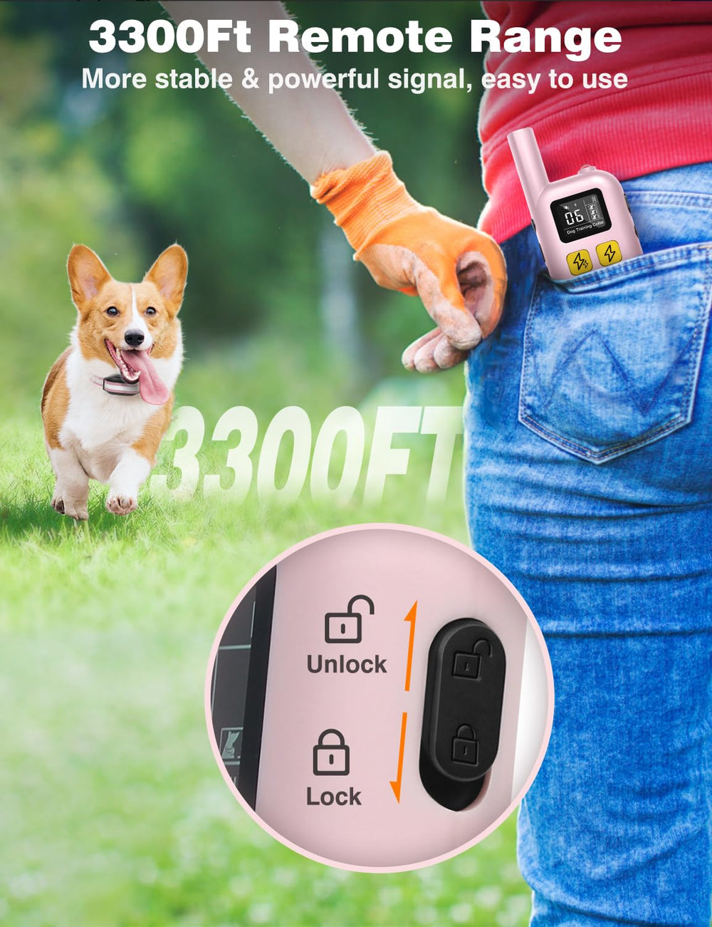 PETURE IPX7 waterproof dog collar ready for water and rain training