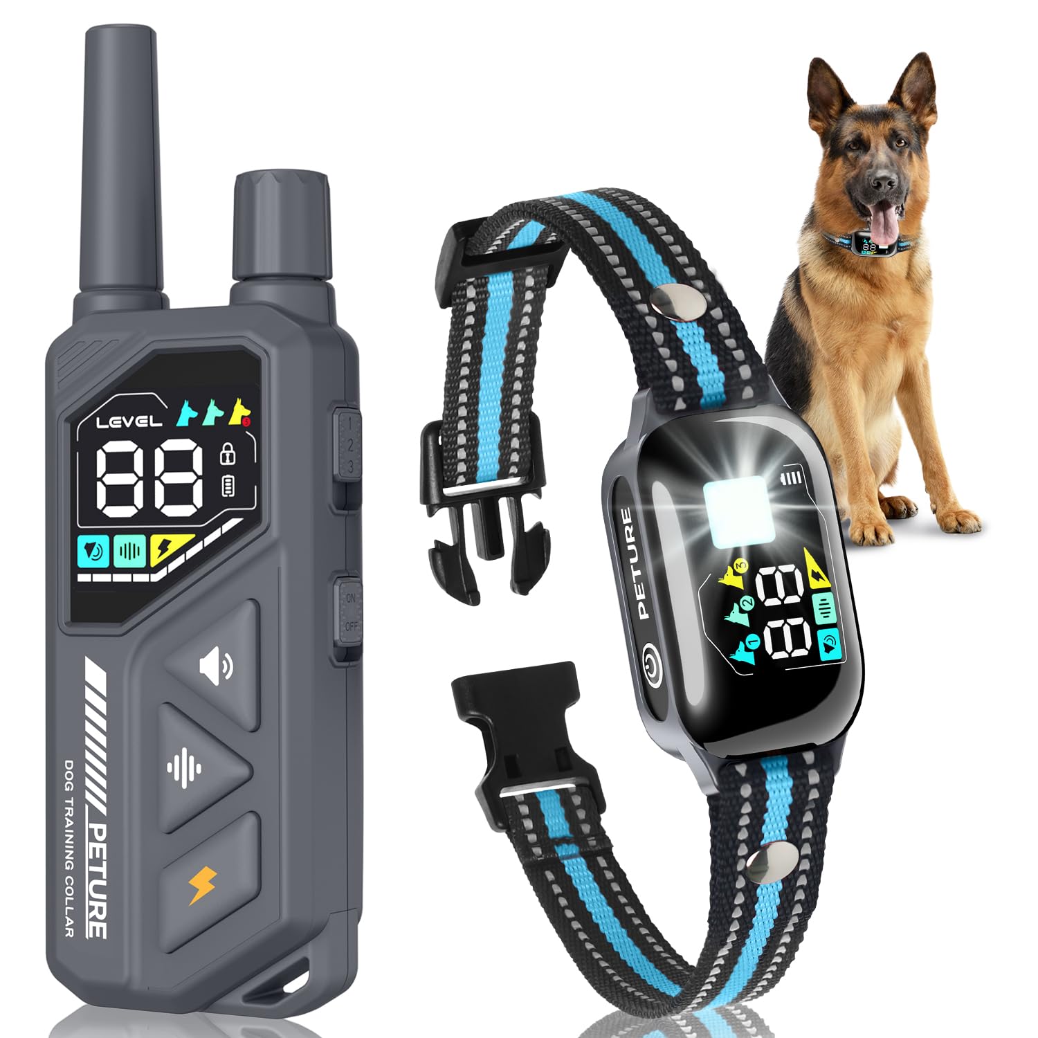 PETURE dog training collar remote enables reliable long-range control for outdoor sessions.