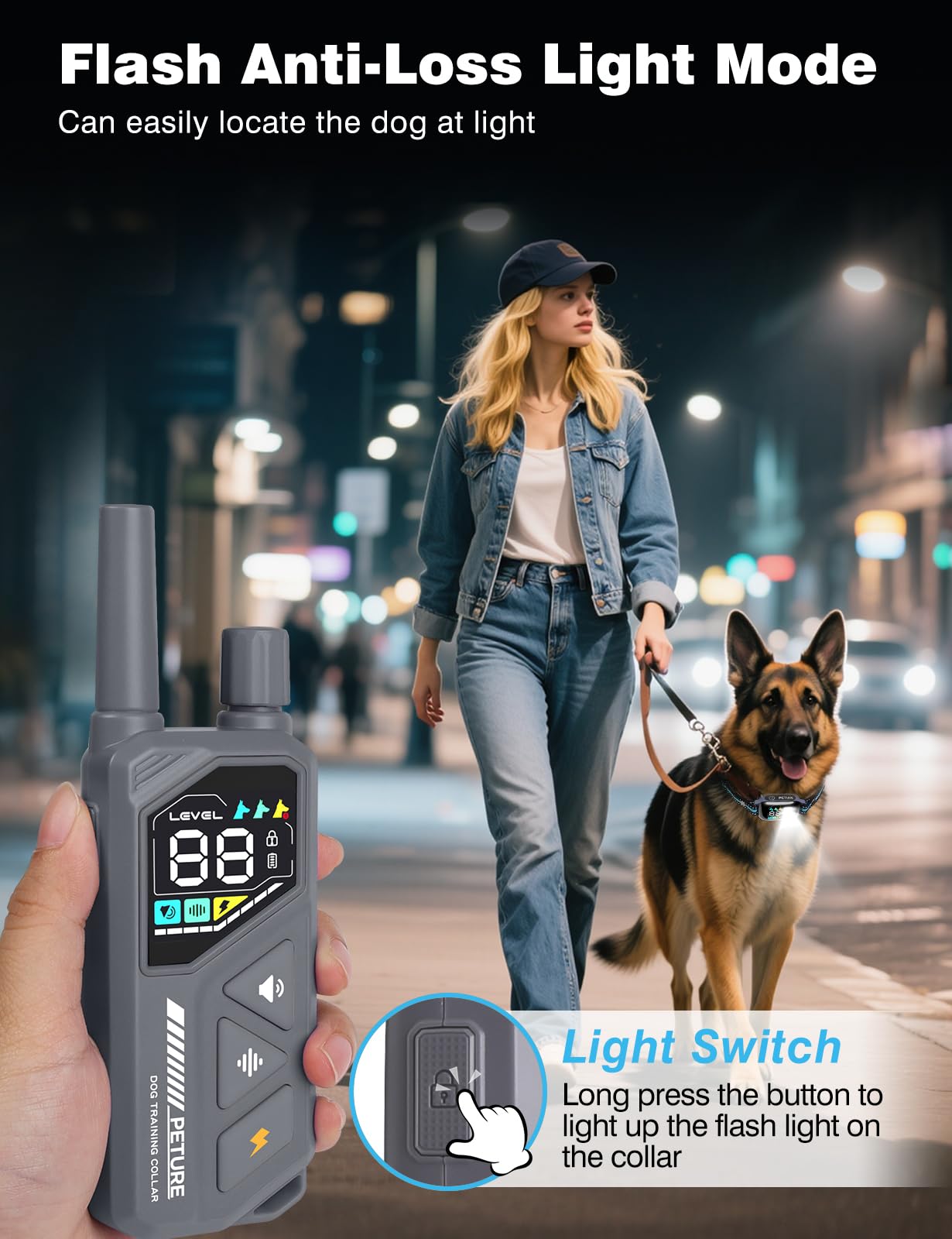 PETURE IP67 waterproof design handles rain and swims.