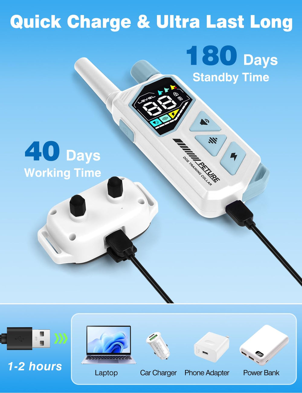 PETURE remote control supports training multiple dogs at once