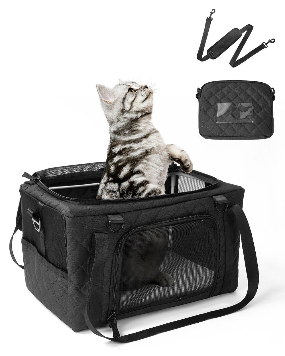 Petux airline-approved cat carrier underseat shows compact cabin-friendly design for easy travel.