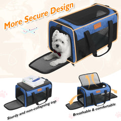 PETUX Cat Travel Carrier breathable mesh panels improve airflow on warm travel days.