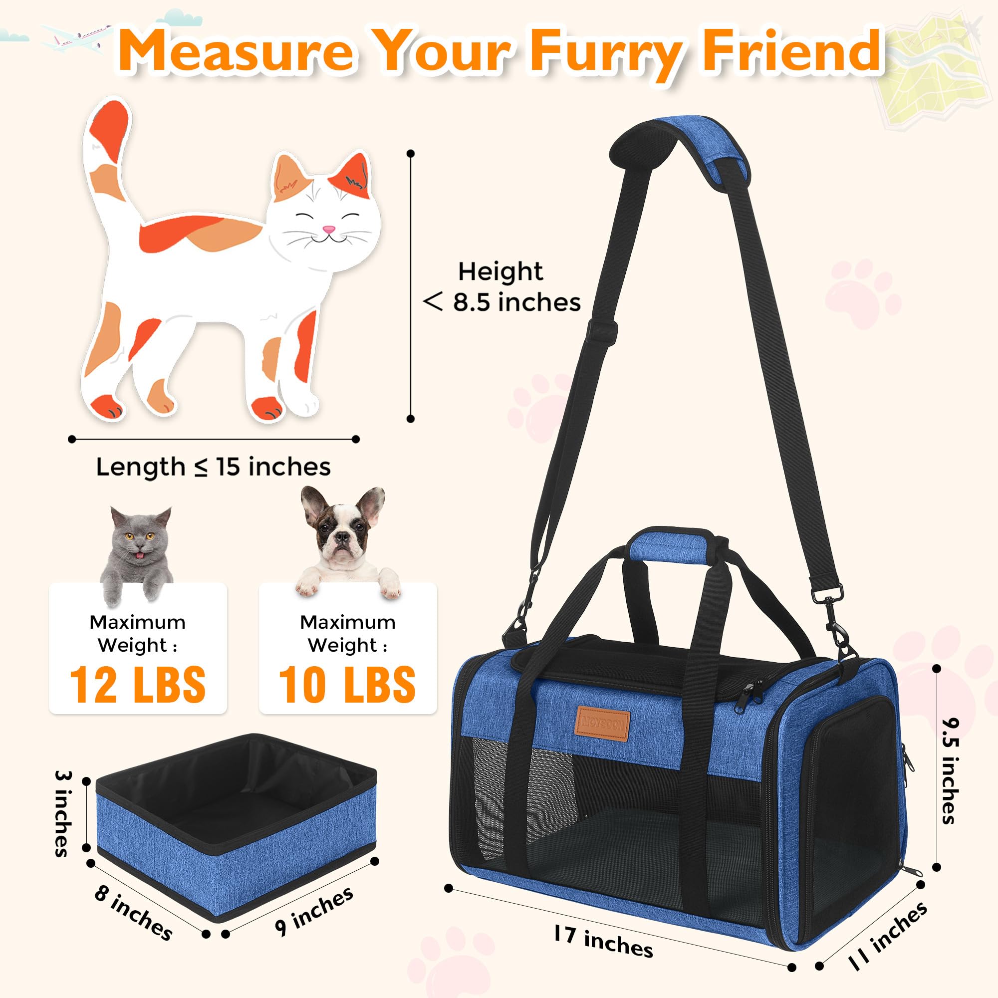 PETUX Cat Travel Carrier reinforced frame adds stability for safer journeys.