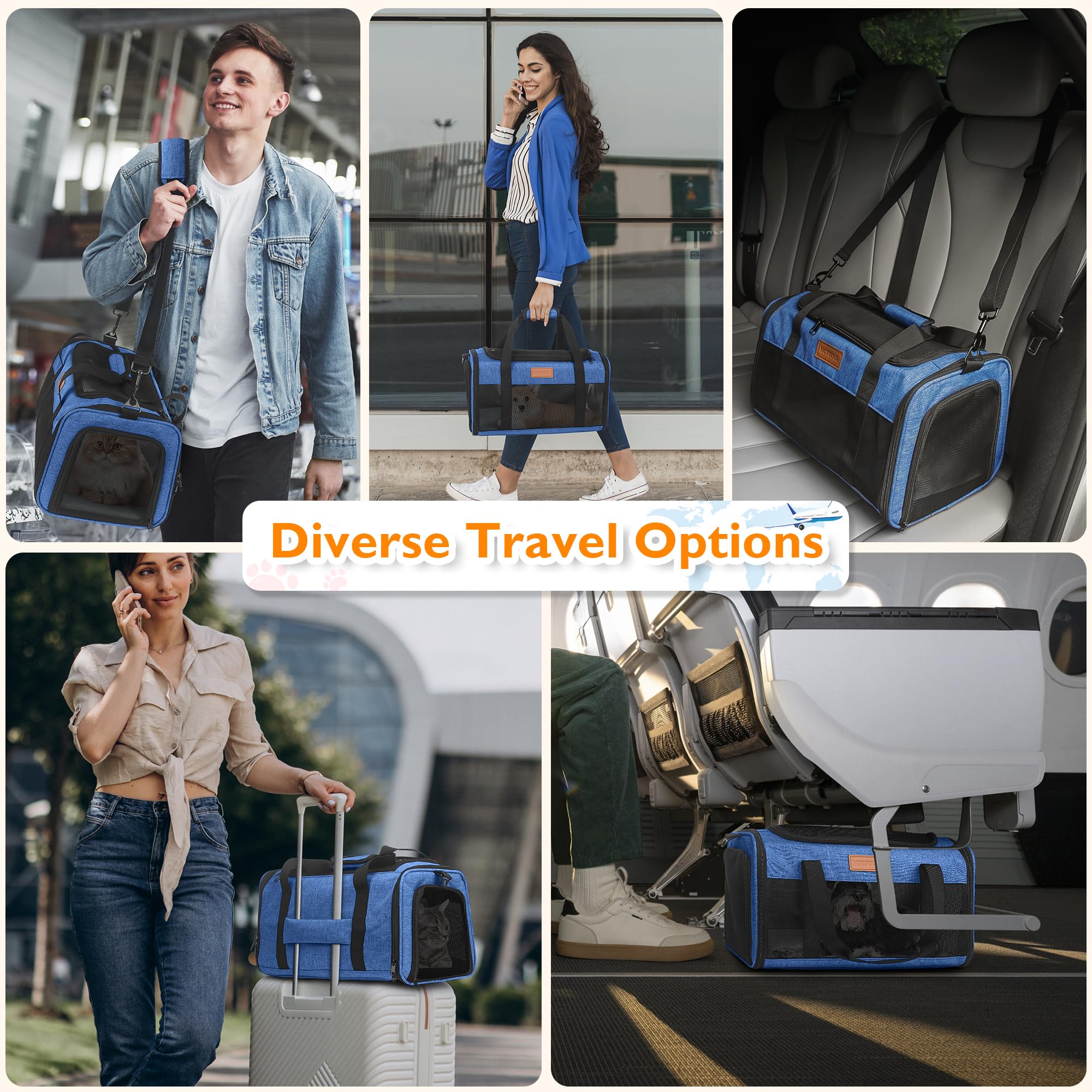 PETUX Cat Travel Carrier top-opening access speeds pet handling at check-ins.