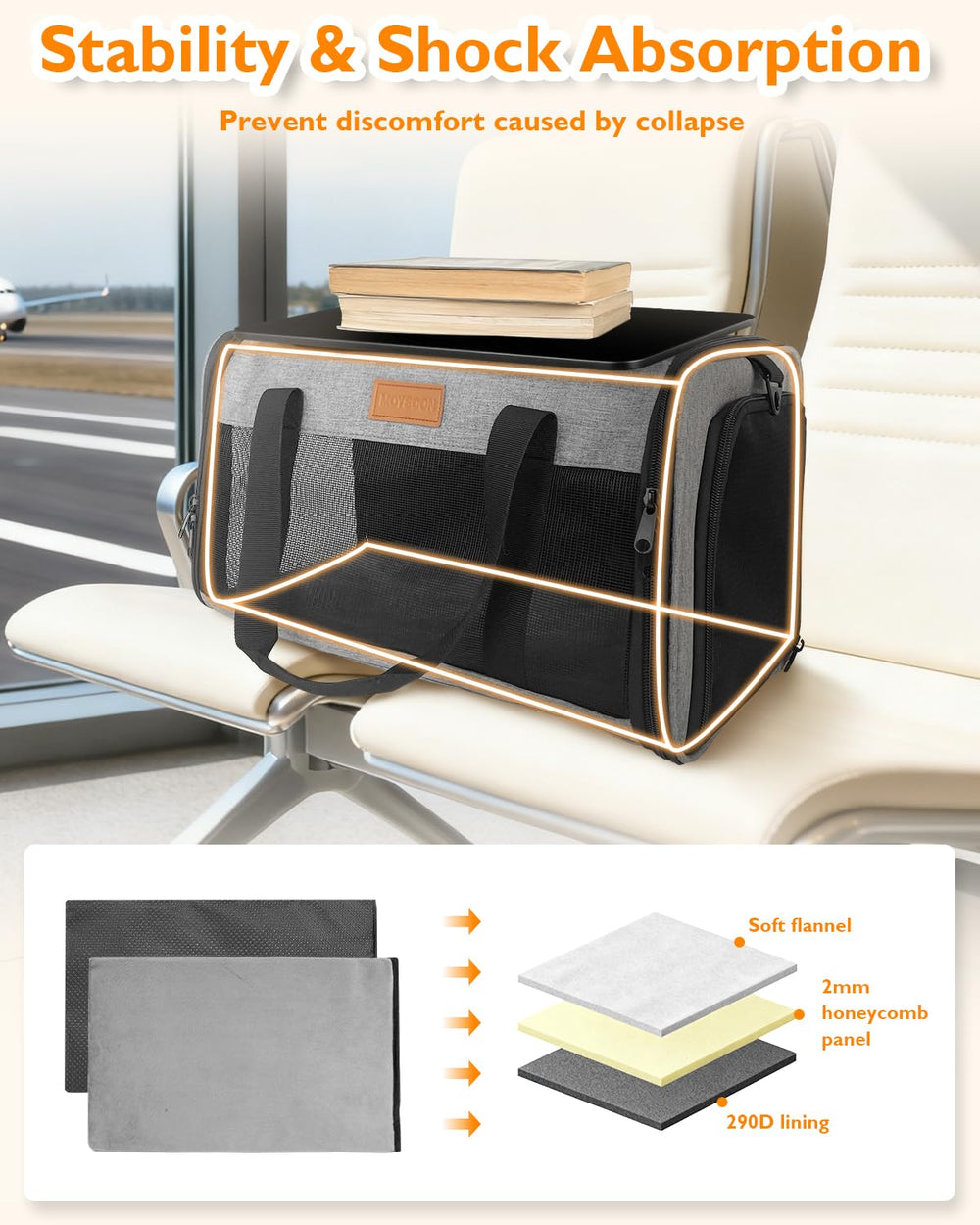 Petux double-sided cushion provides comfortable resting surface on long trips