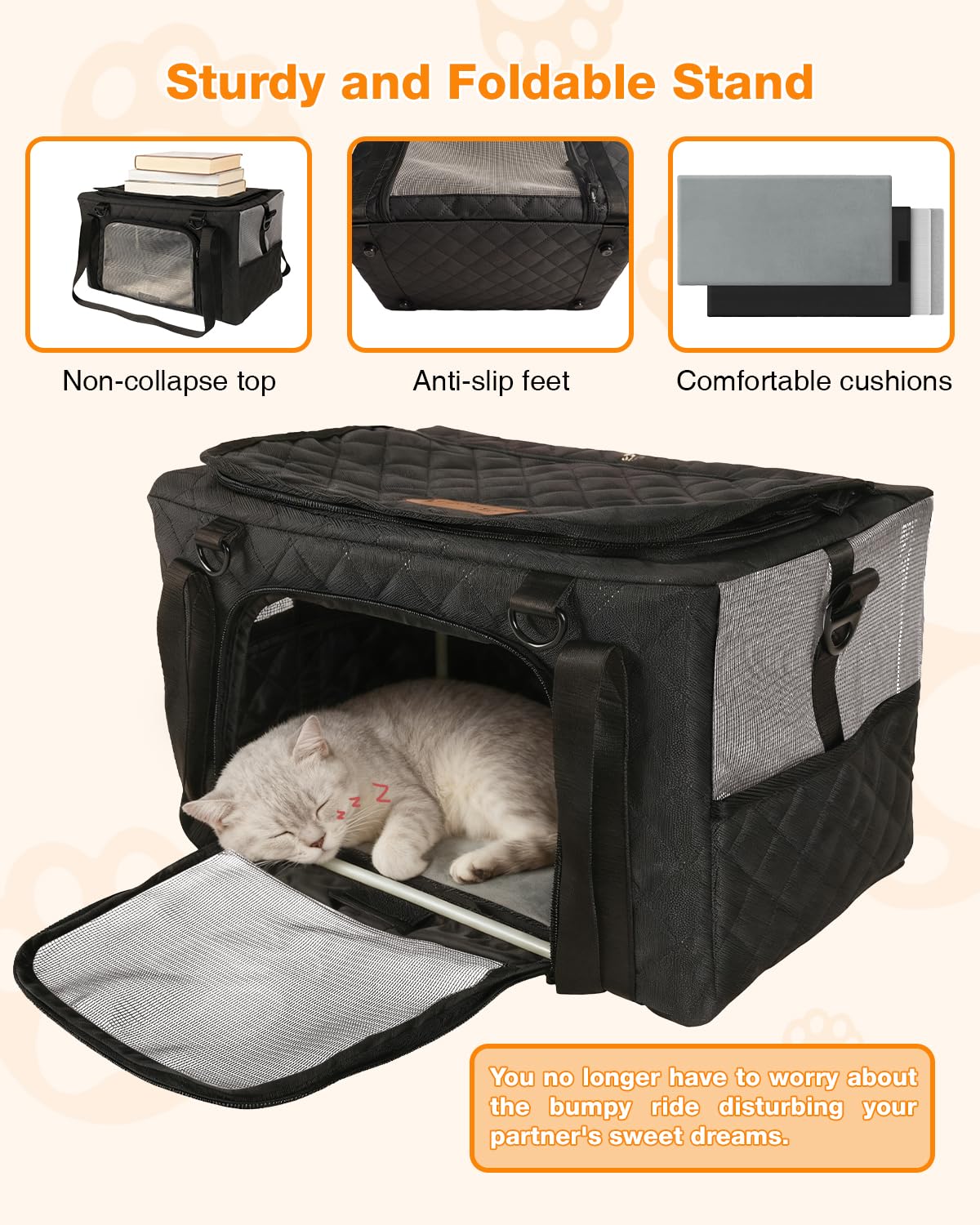 Petux machine-washable pad simplifies cleaning after adventures.