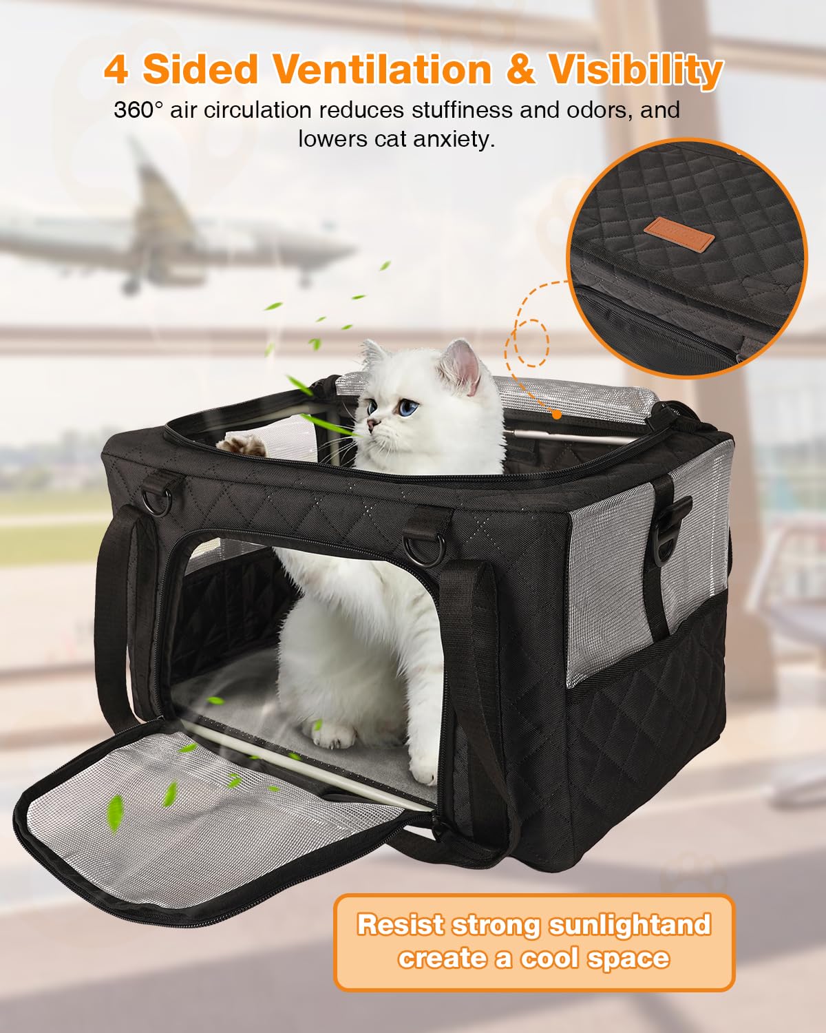 Petux removable snack bag adds convenience for treats during trips.