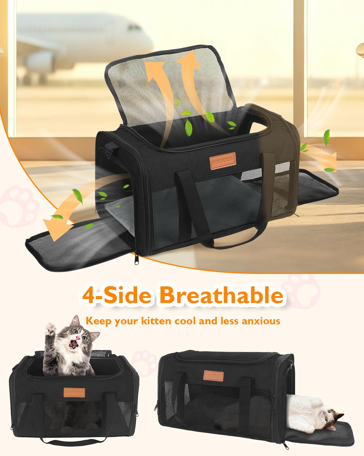 PETUX safety zippers prevent escapes during vet visits and flights